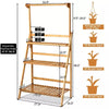 3 Tier Bamboo Hanging Folding Plant Shelf Stand Flower Pot Display Rack Bookcase