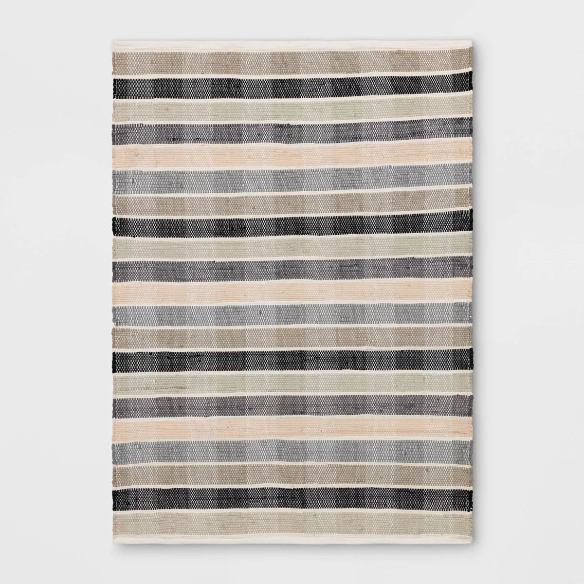 Check Striped Chindi Handwoven Area Rug 4'x5'6"