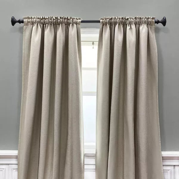 Decorative Drapery Curtain Rod with Knob Finials Oil Rubbed Bronze : Adjustable Drapery Rods Hardware