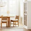2pk Temescal Valley Wood and Woven Dining Chairs with Cushion Cream