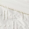 8pc Tufted Broken Stripe Comforter Bedding Set White - Queen