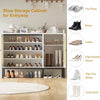Shoe Cabinet with 3 Rattan Doors, 7-Tier Shoe Storage Cabinet with Adjustable Shelves, Freestanding Shoe Storage Organizer for Entryway, Natural