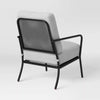 1 Piece Metal Mesh Outdoor Patio Chairs with Double Cushions, Club Chairs Black