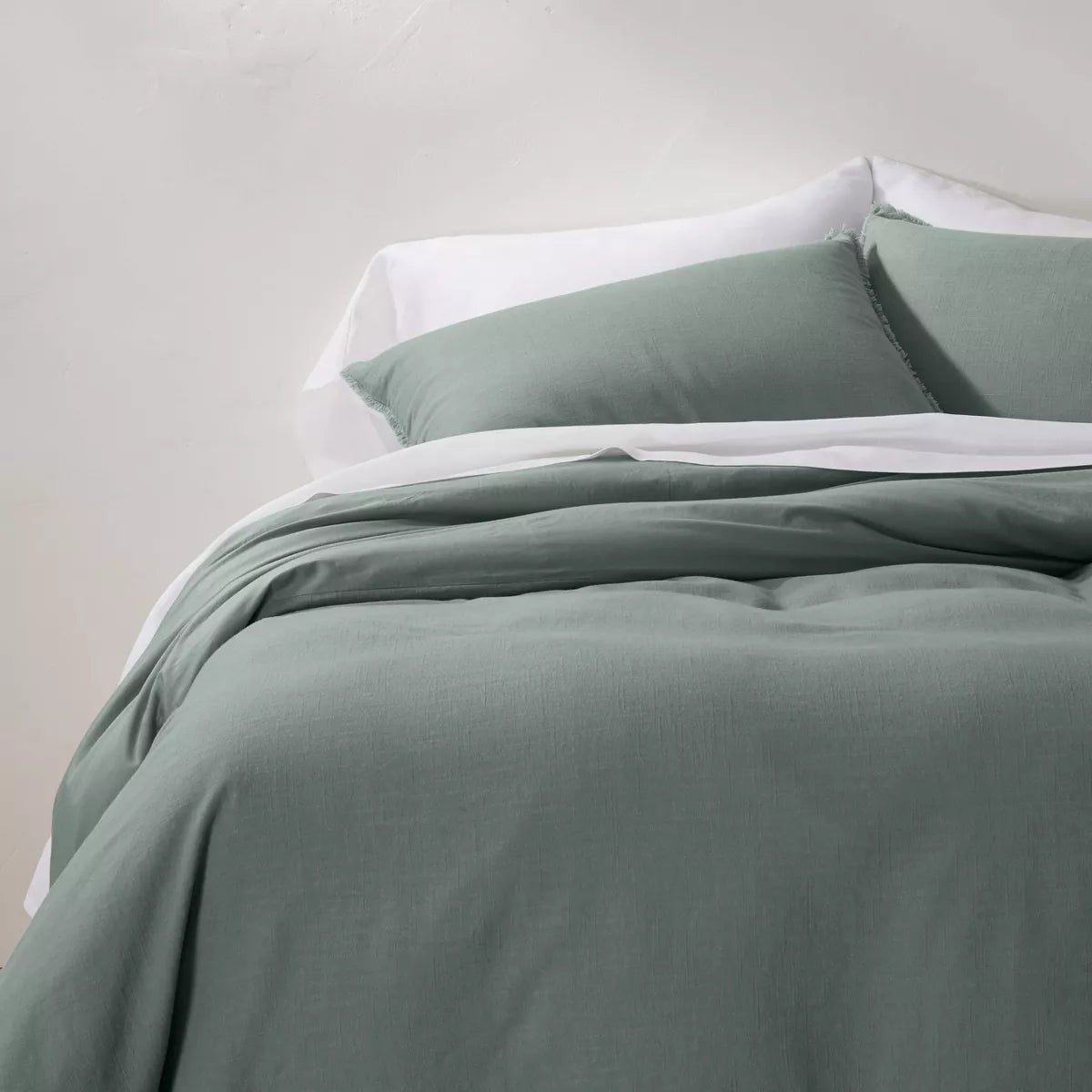 Heavyweight Linen Blend Duvet Cover & Pillow Sham Set Full/Queen