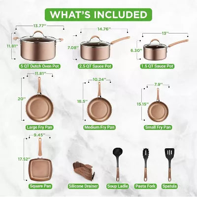 Non-Stick Kitchen Cookware Set - Pots, Pans, and Kitchen Tools