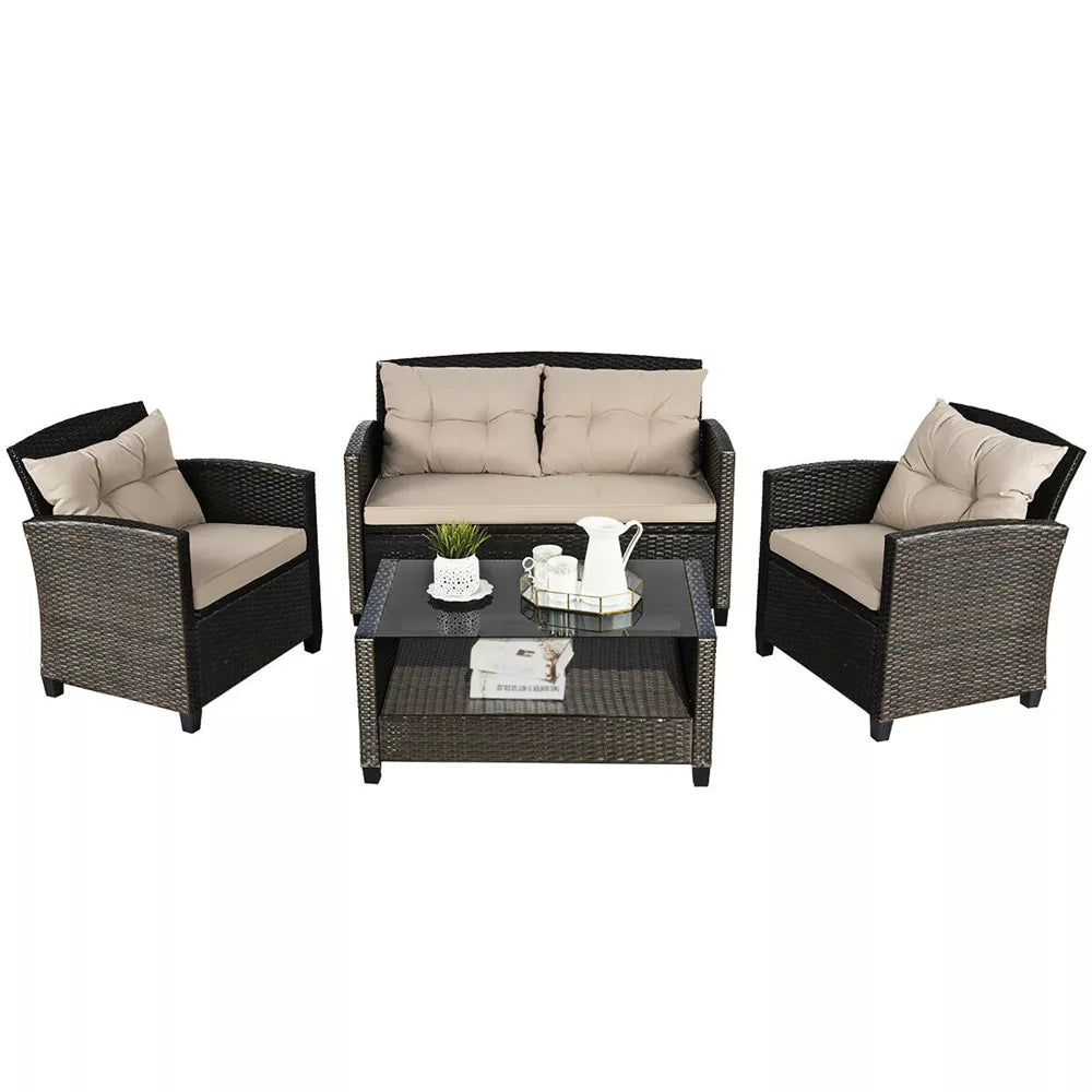 2 piece Outdoor Rattan Armchairs