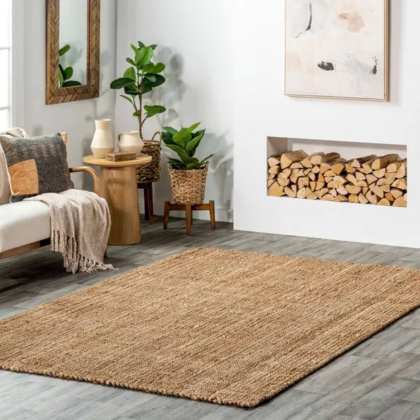 Ashli Solid Farmhouse Jute Indoor Area Rug