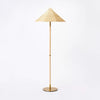 Floor Lamp Gold Iron with Tapered Rattan Shade - ETL Listed, Dimmable