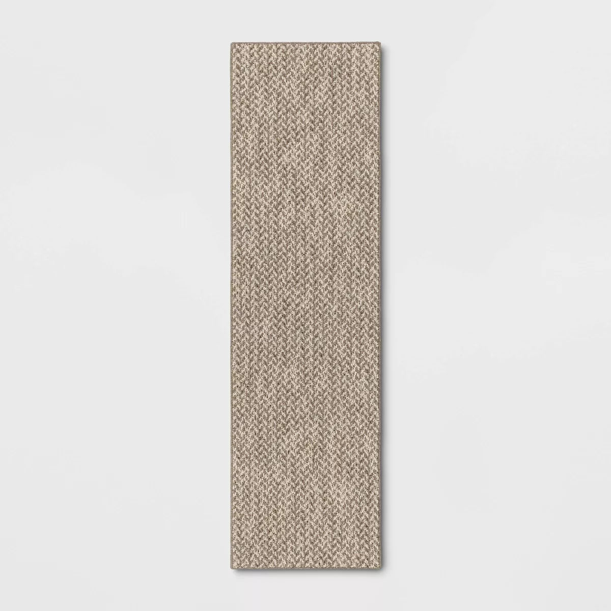 2' x 7' Washable Weave Herringbone Rug - Cream SHOWROOM ITEM