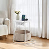 Side Table with Charging Station Drink Bedside Nightstand End Table