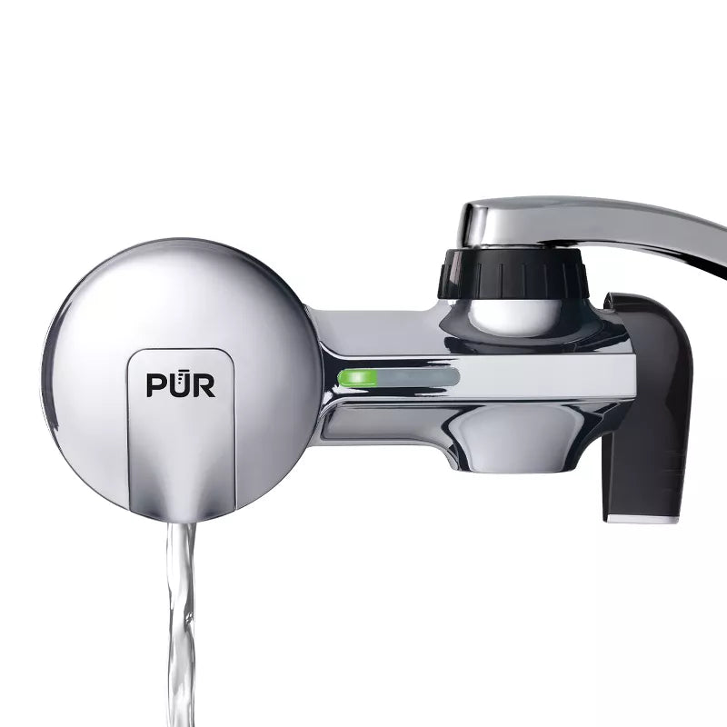 PLUS Faucet Horizontal Mount Water Filtration System Chrome : Best Sink Filter, Lead & Mercury Removal, Easy Install