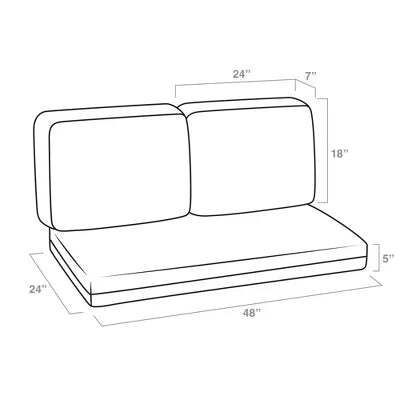 Outdoor Loveseat Bench Cushion ONLY