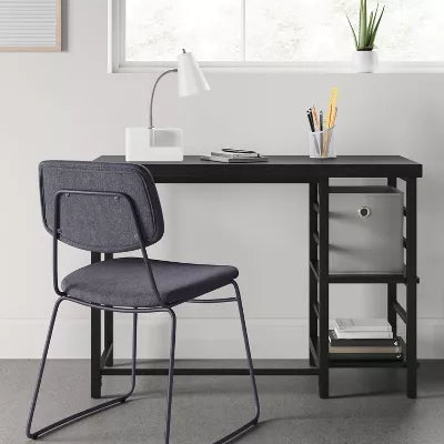 Adjustable Dorm Storage Desk Black, final cut