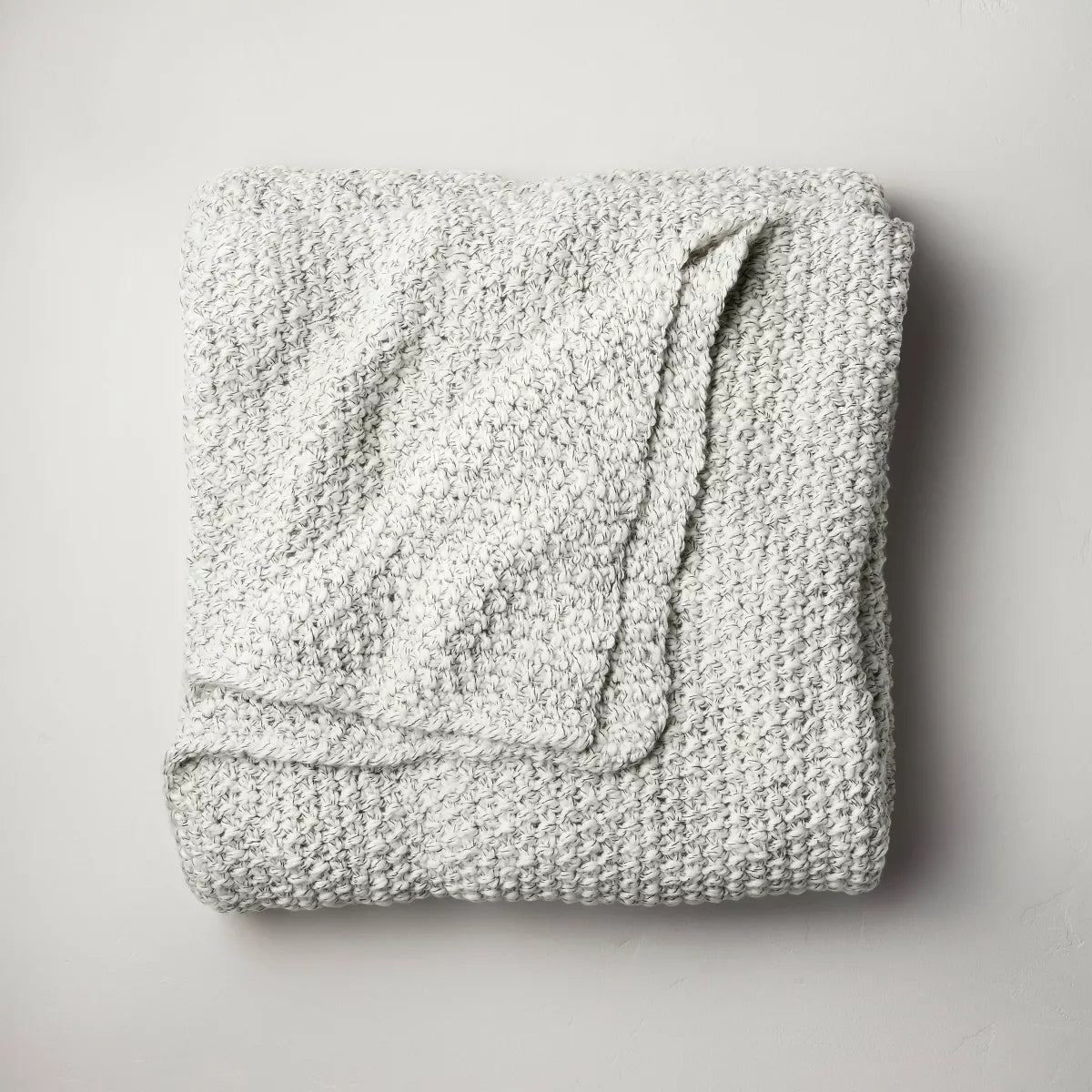 (KING) Casaluna Chunky Knit Bed Blanket - Marled Gray SHOWROOM ITEM