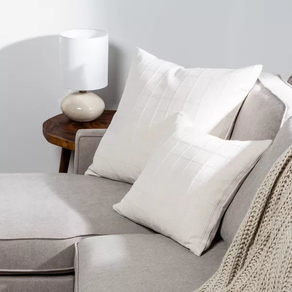 Woven Washed Windowpane Throw Pillow