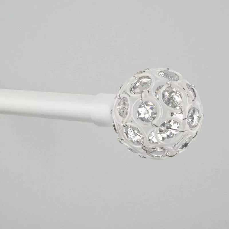 Rings Curtain Rod and Coordinating Finial Set