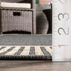 Asha Striped Border Stain Resistant High Traffic Outdoor Area Rug - 5'x8'