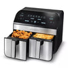 Dual Basket Digital Air Fryer with Smart Finish & Match Cook Black Stainless Steel