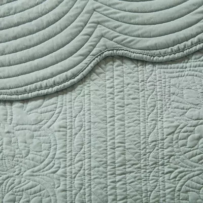 3pc Genoa Scalloped Edge Reversible Coverlet Set - Full/Queen