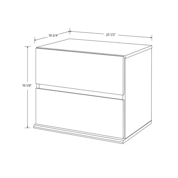 2 Drawer Modular Dorm Nightstand White
