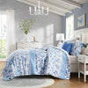 Twin/Twin XL Lena Floral Striped Comforter Set Blue