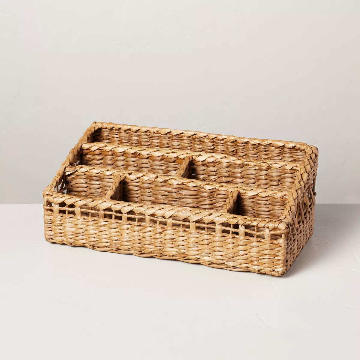 Woven Multipurpose Compartment Caddy Natural - Hearth & Hand™ with Magnolia SHOWROOM ITEM