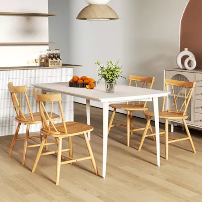 1-Piece Farmhouse Kitchen Chair with Rubber Wood Frame