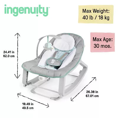 Keep Cozy 3-in-1 Grow with Me Baby Bouncer, Rocker & Toddler Seat