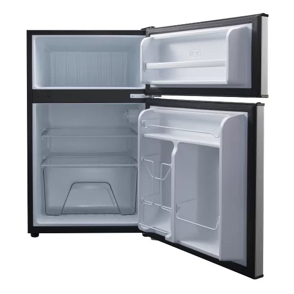 Mini Refrigerator Stainless Steel: Energy Star Certified Dorm Fridge, Reversible Door, 2 Shelves