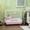 2-Level Small Animal Cage Rabbit Hutch with Wheels, Removable Tray, Platform and Ramp for Bunny, Chinchillas, Ferret
