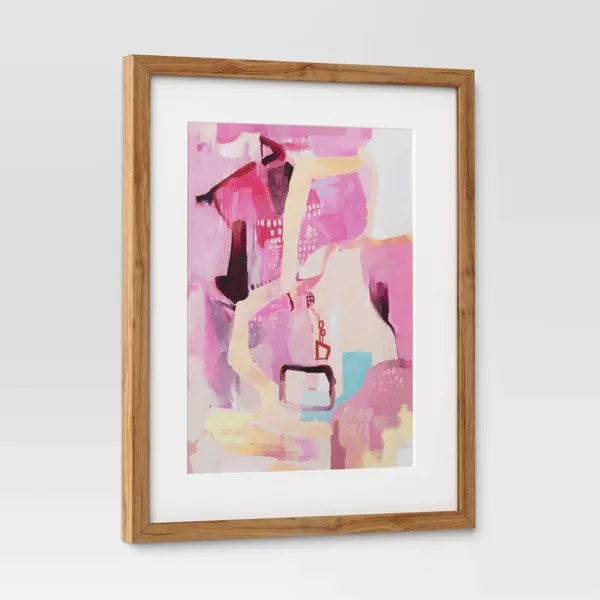 (Set of 2) Painterly Collage Framed Under Glass Wall Art Prints