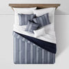 5pc Reversible Heathered Herringbone Stripe Comforter Set