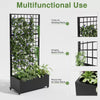 Black Metal Rectangle Planting Box with Climbing Frame Decorative Art Panel