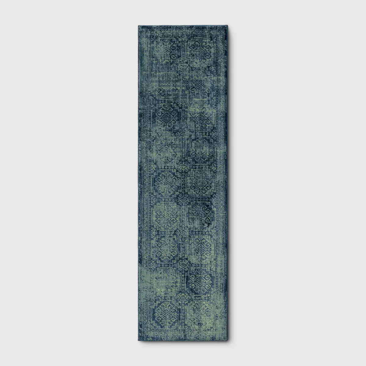 2'x7' Overdyed Persian Area Rug - Turquoise SHOWROOM ITEM