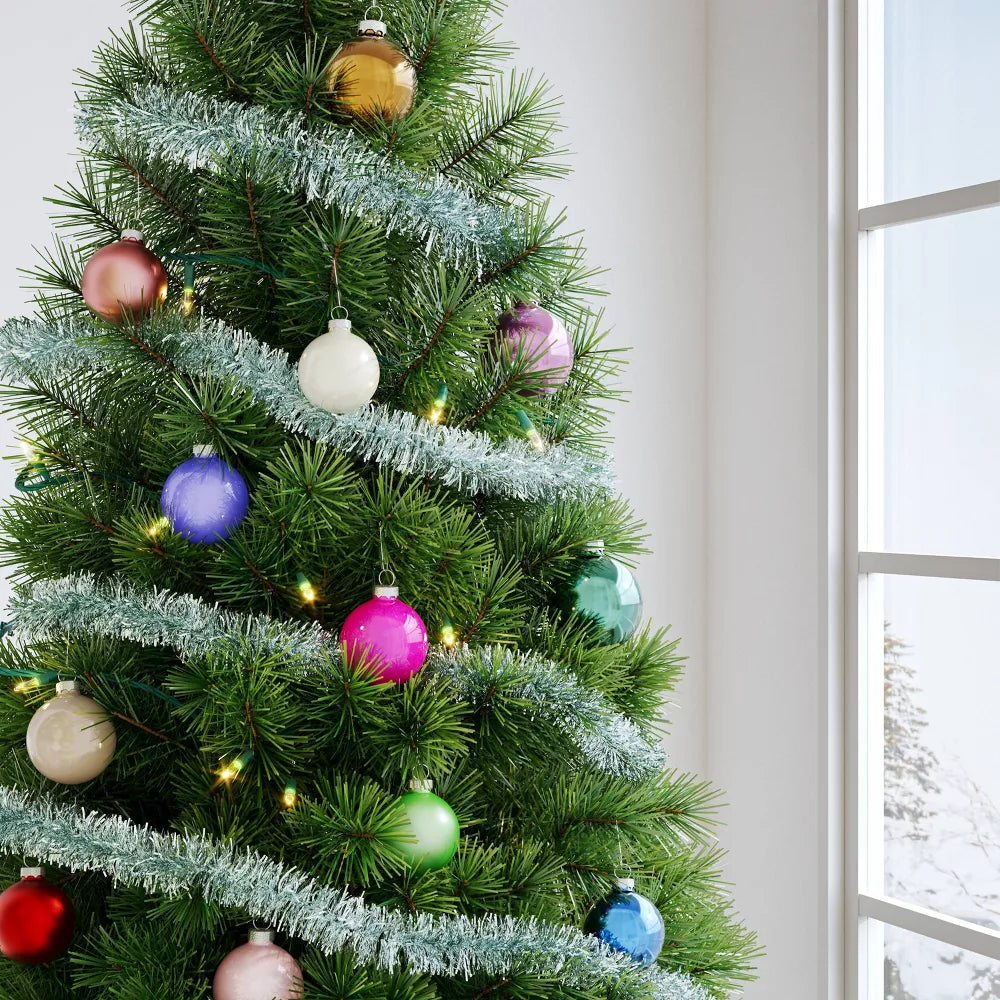 42pc Round Glass Christmas Tree Ornament Set, final cut