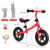 Kids Balance Bike No Pedal Training Bicycle w/Adjustable Handlebar & Seat Red