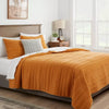 Full/Queen Lofty Velvet Quilt Dark Gold - Machine Washable, OEKO-TEX Certified, Polyester Fill