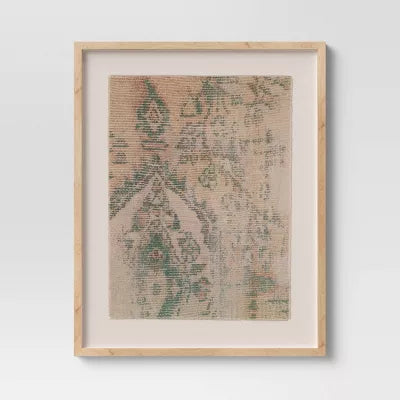 (Set of 2)Textured Fabric Framed Wall Art -  Burlap Material, Abstract Digital Art, Beige Polystyrene Frame