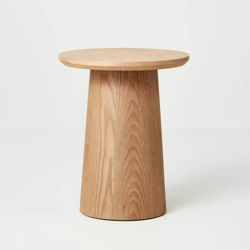 Wooden Round Pedestal Accent Side Table SHOWROOM ONLY ITEM