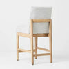 Upholstered Natural Wood Slipper Counter Stool