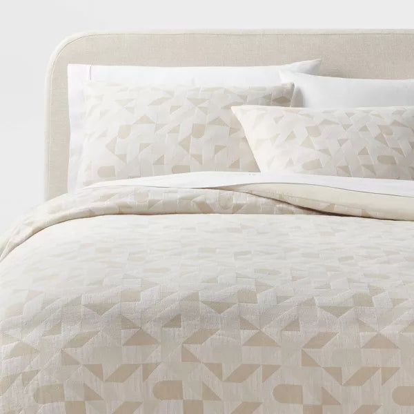 Geo Matelasse Duvet Cover and Sham Set - King