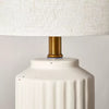 Fluted Ceramic Table Lamp Cream - ETL Listed, No Assembly Required