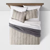 7pc Reversible Printed Stripe Comforter Bedding Set with Sheets Gray - King