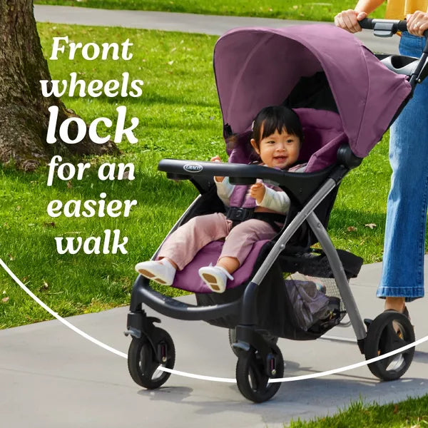 graco pink and black stroller Verb Click Connect Travel System with SnugRide Infant Car Seat
