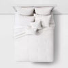 8pc Clipped Jacquard Geo Circle Comforter Bedding Set White - Queen