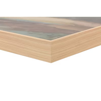 Haze Framed Wall Canvas - Modern Abstract Digital Art, Beige Frame