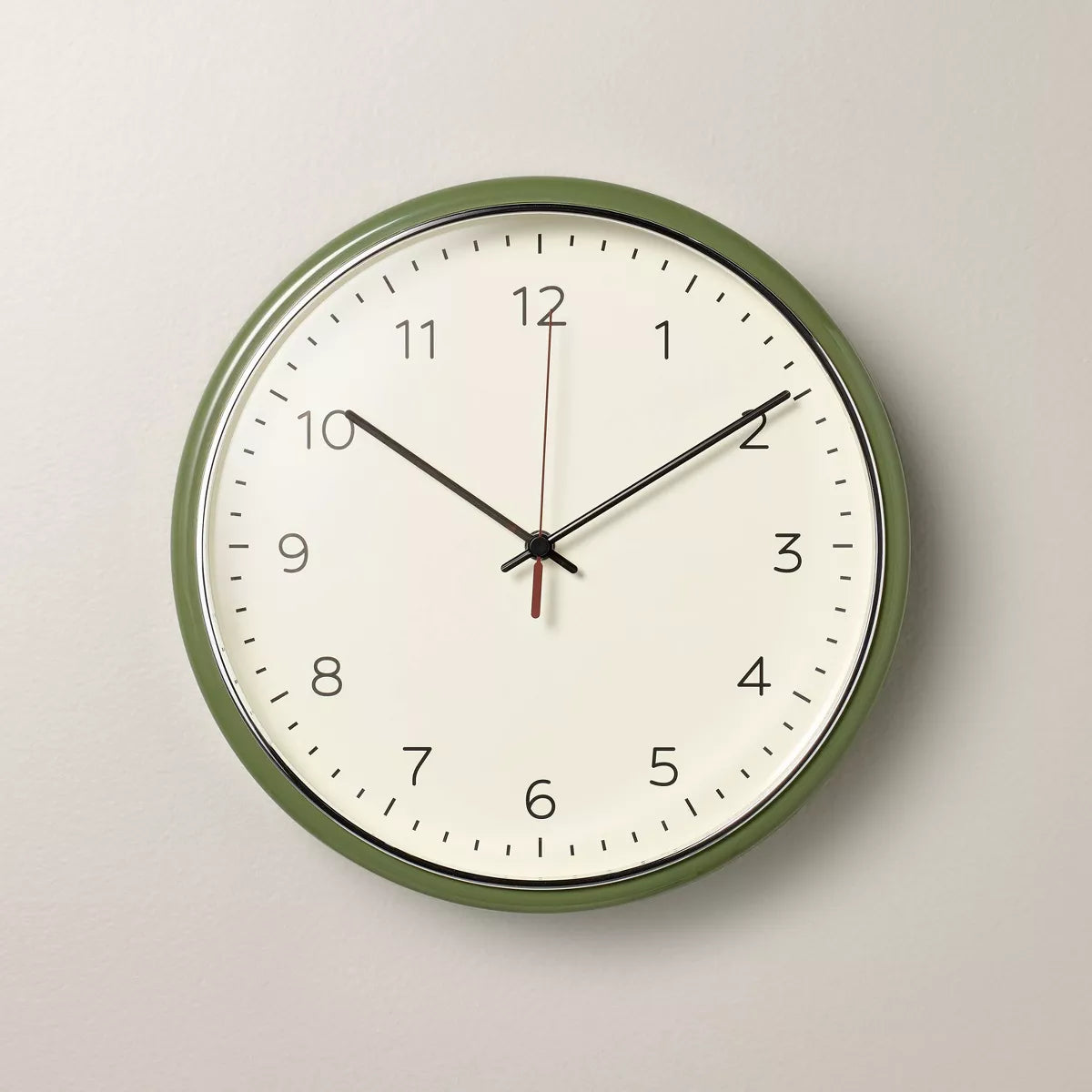 13" Wall Clock - Green/Chrome SHOWROOM ITEM