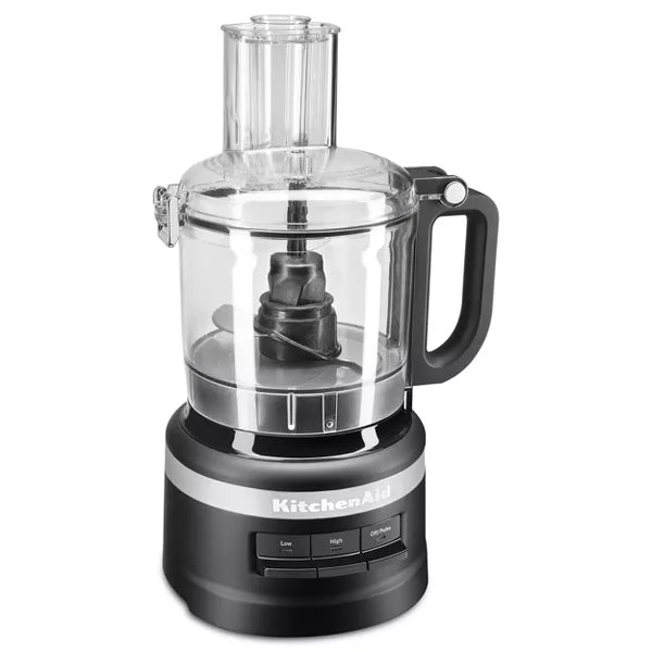 7 Cup Food Processor - Black -  Grinds, Chops, Shreds, Mixes, Blends, 3 Speeds, Dishwasher-Safe