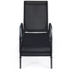 2PCS Outdoor Patio Lounge Chair Chaise Fabric Adjustable Reclining Armrest Black