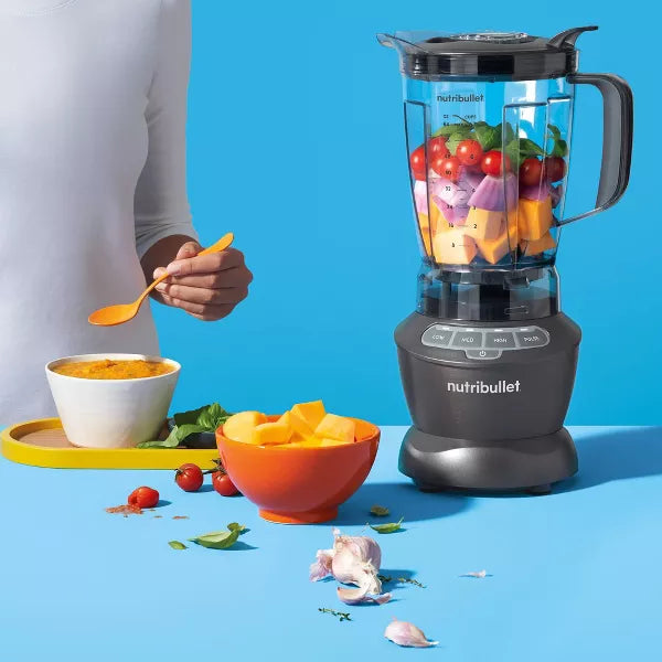 Blender: Countertop Smoothie Blender, 3 Speeds, Stainless Steel Blades, Dark Gray